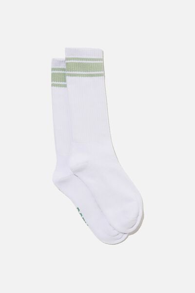 Active Tube Sock, WHITE/ CAMEO GREEN