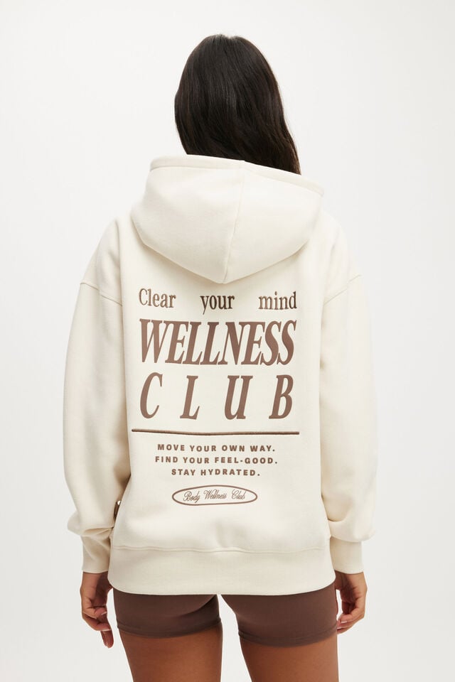 Plush Premium Graphic Hoodie, COCONUT MILK/WELLNESS