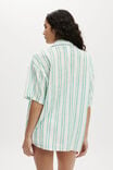The Essential Short Sleeve Beach Shirt, PALM LEAF/PINK SORBET STRIPE - alternate image 3