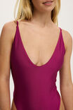 Tie Back Strappy One Piece Brazilian, CRUSHED BERRY SHIMMER - example image 2