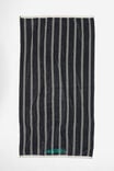 Cotton Beach Towel Personalised, CLASSIC STRIPE BLACK WHITE - alternate image 1