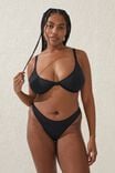 High Side Brazilian Seam Bikini Bottom, BLACK - alternate image 4