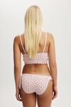 Organic Cotton Lace Padded Longline Bralette, ROSE DITSY RED POINTELLE - alternate image 3