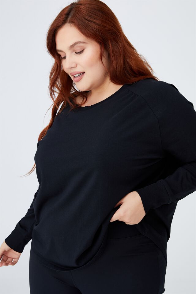 Curve Active Long Sleeve Top, BLACK