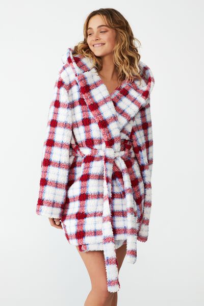 The Snuggle Robe Personalisation, CHERRY RED CHECK