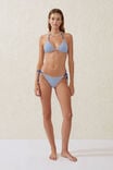 Slider Triangle Bikini Top, SPRING BLUE CRINKLE STRIPE - alternate image 4