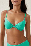 Balconette Bra Bikini Top, FRESH GREEN/BLANKET STITCH - alternate image 2