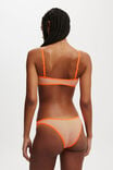 Straight Neck Crop Bikini Top, ORANGE STRIPE RIB - alternate image 3