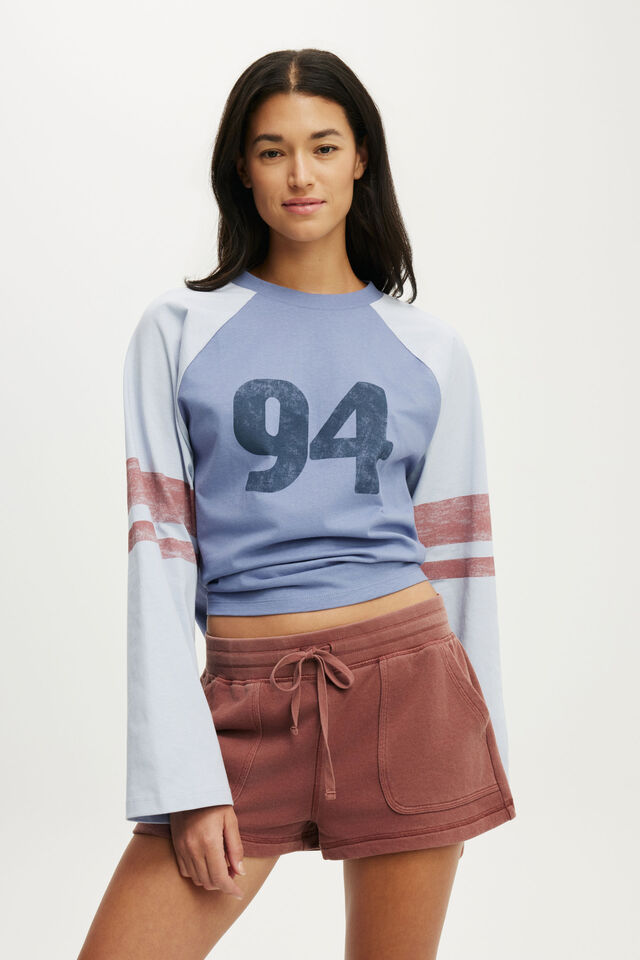 Active Graphic Raglan Tee, BLUE ICE/HOOPS