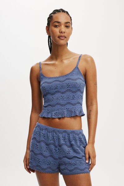 Textured Super Soft Cami, DENIM BLUE