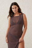 Glitter Beach High Neck Maxi Dress, ACORN BROWN METALLIC - alternate image 4