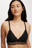 Holly Lace Triangle Padded Bralette, BLACK - alternate image 2