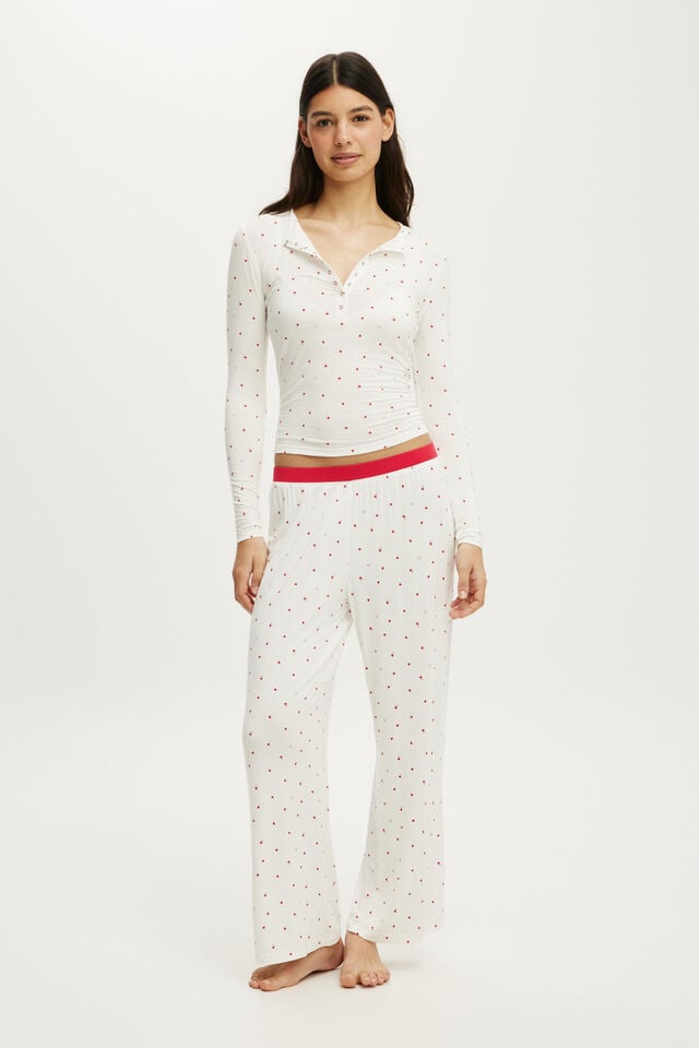 Airy Soft Lounge Henley, SMOOTH MYA HEART COCONUT MILK