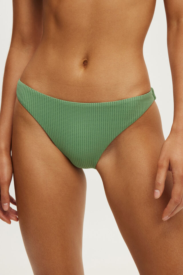 Full Bikini Bottom, FROSTED JADE WAFFLE