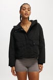 Patch Pocket Hooded Jacket, BLACK - alternate image 1