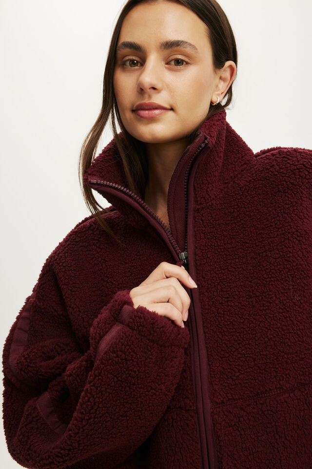 Trail Sherpa Jacket, GINGERBERRY