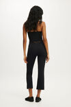 Ultra Soft Tie Front Cropped Kick Flare, BLACK - example image 3