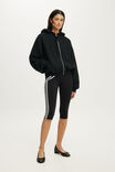 Plush Oversized Cocoon Zip Through, BLACK - example image 4