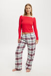 Flannel Boyfriend Boxer Pant, TONI CHECK/NAVY/GREEN/RED - alternate image 1