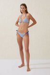 Fixed Tie Side Brazilian Bikini Bottom, SPRING BLUE CRINKLE STRIPE - alternate image 1