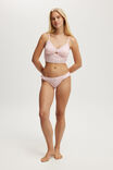 Organic Cotton Lace Padded Longline Bralette, ROSE DITSY RED POINTELLE - alternate image 4