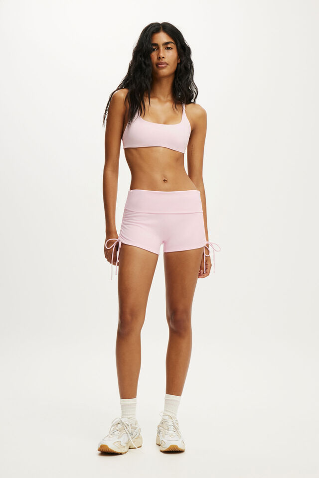 Ultra Soft Tie Side Roll Over Micro Short, CHERRY DREAM