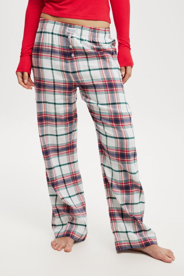 Flannel Boyfriend Boxer Pant, TONI CHECK/NAVY/GREEN/RED