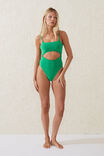 Thin Strap Cut Out One Piece Cheeky, CACTUS GREEN TERRY - alternate image 4