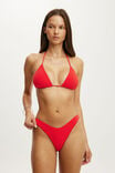 String Triangle Bikini Top, HEAT WAVE RED TERRY - example image 1