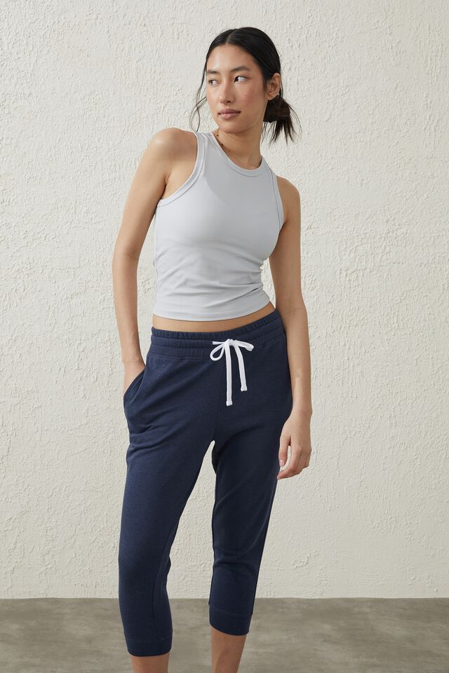Lifestyle Cropped Gym Trackpant, MIDNIGHT MARLE