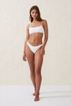 Refined High Side Brazilian Bikini Bottom, WHITE CRINKLE - alternate image 1