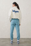 Plush Essential Gym Sweatpant, STONE BLUE/WHITE - alternate image 3