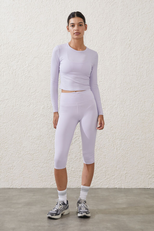 Active Rib Fitted Longsleeve Top, LILAC LIGHT