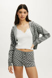 Knit Shortie, LOLA SPOT MID GREY MARLE/CLOUD DANCER - example image 4