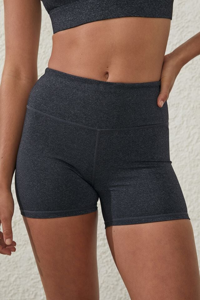 Highwaisted Shortie Short, CHARCOAL MARLE