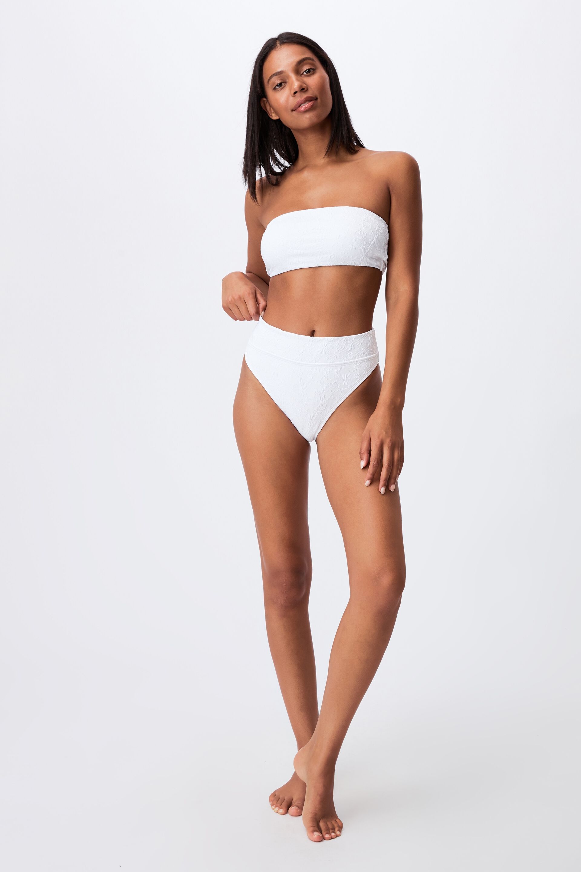 white bandeau bikini