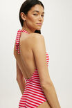 High Apex Halter One Piece Cheeky, PINK STRIPES - example image 2