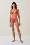 Refined High Side Thong Bikini Bottom, LOBSTER RED - alternate image 1