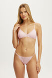 Cotton Pointelle Triangle Padded Bralette, POINTE PINK - example image 1