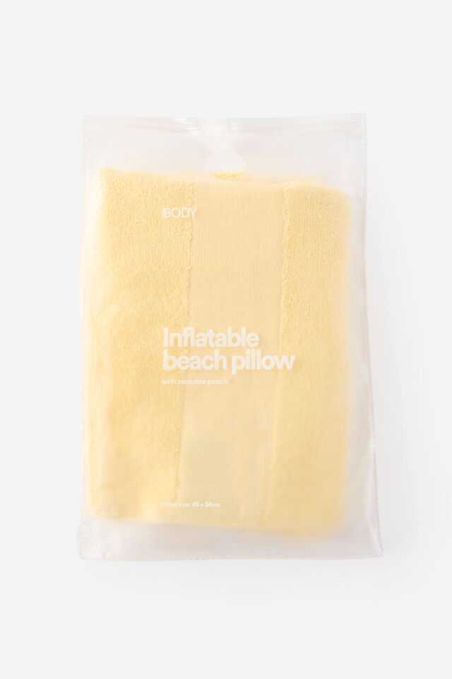 Body Inflatable Beach Pillow, MELLOW YELLOW STRIPE
