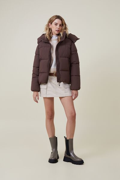 The Recycled Mother Puffer Jacket 3.0, CEDAR BROWN