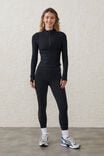 Camiseta - Active Fleece Lined Half Zip Long Sleeve, BLACK - vista alternativa 4