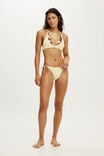 Scoop Neck Halter Bikini Top, MELLOW YELLOW TERRY - example image 4