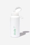 Grab And Go Drink Bottle 1L Personalised, WHITE - alternate image 2
