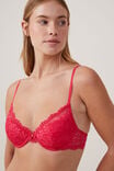 Butterfly Lace Lightly Lined Bra, ROSE RED - alternate image 2