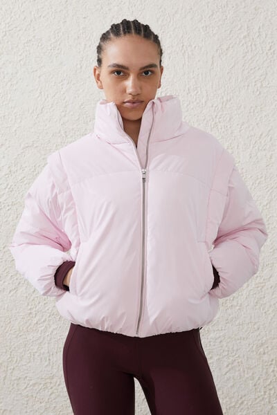 The Mother Puffer 2 In 1 Jacket, CHERRY DREAM GLOSS