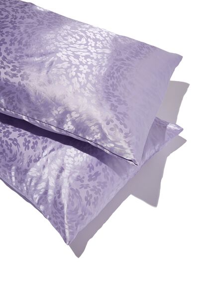 Satin Pillow Slip Duo, WARPED DAISY THISTLE JACQUARED