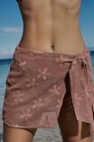 Open Mesh Beach Mini Sarong Skirt, ROSE DUST/FLORAL - alternate image 2