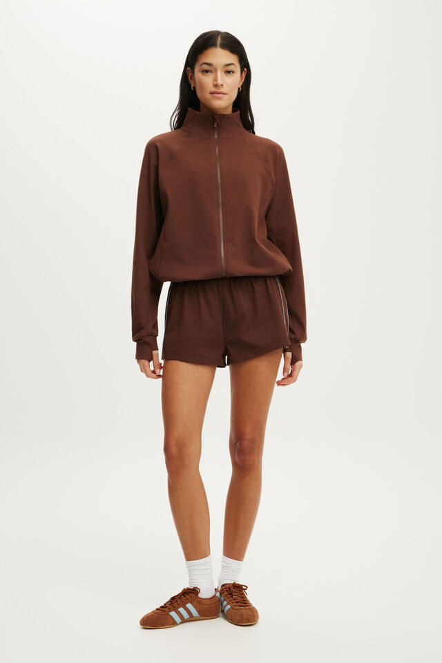 Active Oversized Track Jacket, CHESTNUT
