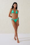 Fixed Tie Side Brazilian Bikini Bottom, FRESH GREEN/BLANKET STITCH - alternate image 1